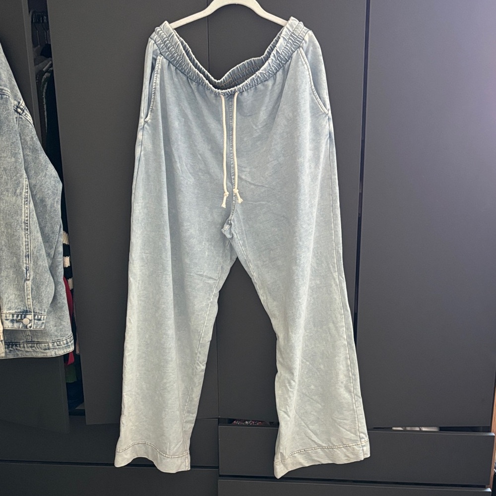 Light Blue Wide-Leg Pants